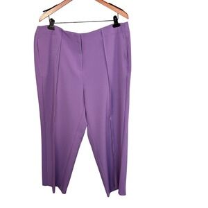 Liz Claiborne Womens 16W Purple Phantom Crop Mid Rise Pants